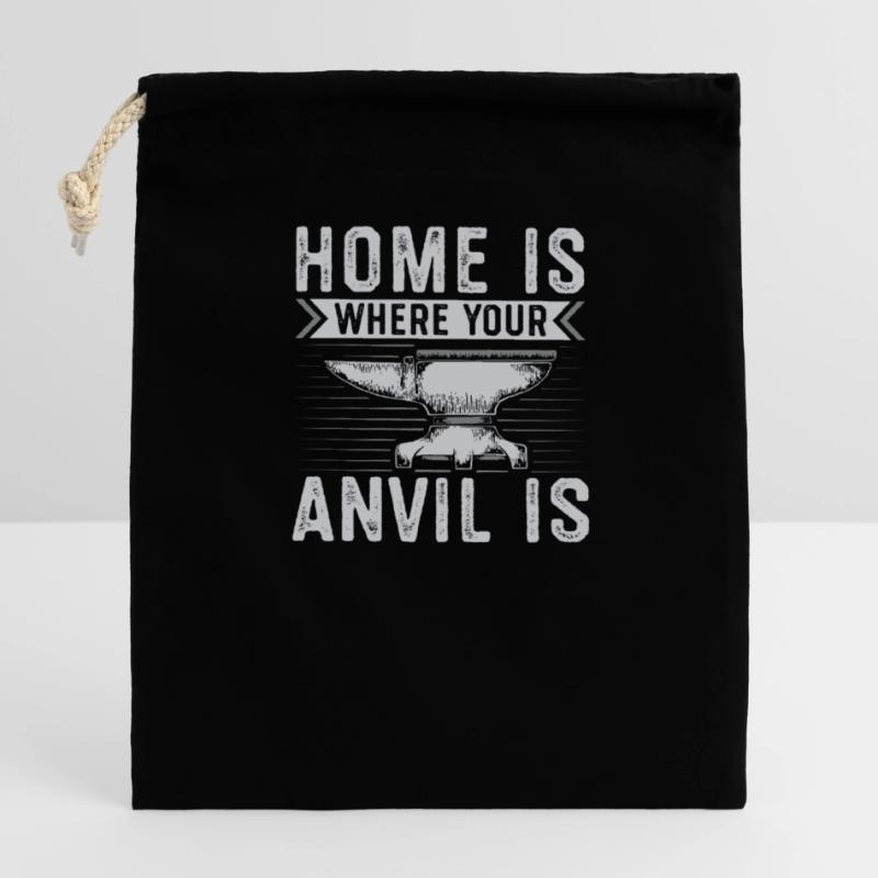 Anvil gift for blacksmith | Blacksmith Farrier Closable cotton gift bag (14x20cm)