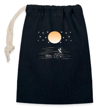 Moonshine Waller Angeln Angler Wels Welsangeln - Verschließbarer Geschenkbeutel aus Baumwolle (14x20cm) - Navy - Vorne