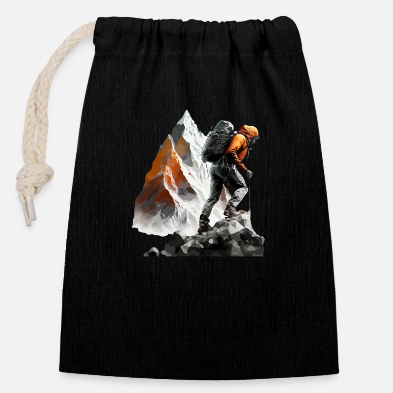 The climber - Closable cotton gift bag (14x20cm) - black
