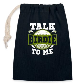 Talk Birdie To Me Golf Golfing - Verschließbarer Geschenkbeutel aus Baumwolle (14x20cm) - Navy - Vorne