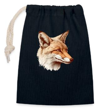Schlauer Fuchs - Verschließbarer Geschenkbeutel aus Baumwolle (14x20cm) - Navy - Vorne
