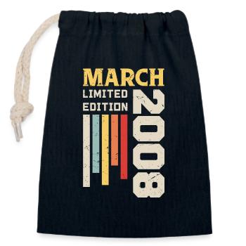March 2008 - Birthday Gift March 2008 March - Closable cotton gift bag (14x20cm) - navy - Front