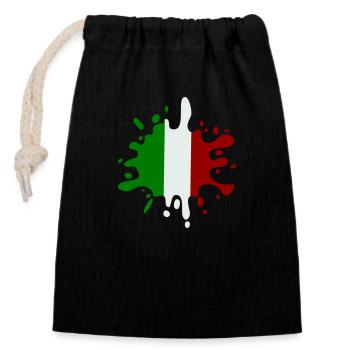 farbklecks italien - Verschließbarer Geschenkbeutel aus Baumwolle (14x20cm) - Schwarz - Vorne