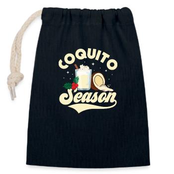 Coquito Season Puerto Rican Coconut Rum Drink - Verschließbarer Geschenkbeutel aus Baumwolle (14x20cm) - Navy - Vorne