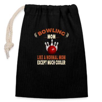 Bowling-Mama wie eine normale Mutter, außer Mama - Verschließbarer Geschenkbeutel aus Baumwolle (14x20cm) - Schwarz - Vorne