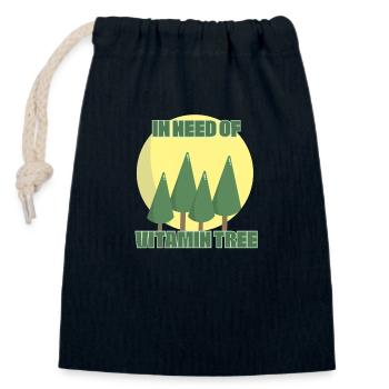 Vitamin Tree - Closable cotton gift bag (14x20cm) - navy - Front