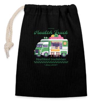 Gesunder Busfahrer - Verschließbarer Geschenkbeutel aus Baumwolle (14x20cm) - Schwarz - Vorne