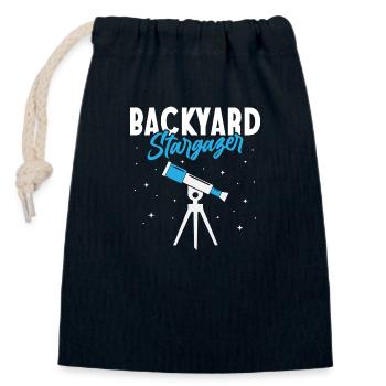 Backyard Stargazer Stars Planets Astronomy - Closable cotton gift bag (14x20cm) - navy - Front