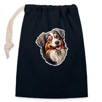 Australian Shephard treu - Verschließbarer Geschenkbeutel aus Baumwolle (14x20cm) - Navy - Vorne