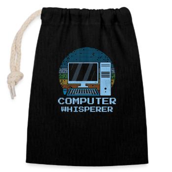 Computer Whisperer Computer Tech Support - Closable cotton gift bag (14x20cm) - black - Front