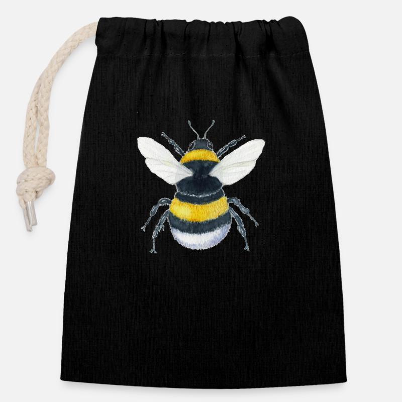 Hummel Brumbasse - Verschließbarer Geschenkbeutel aus Baumwolle (14x20cm) - Schwarz