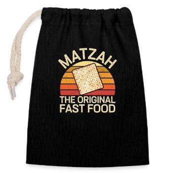 Kosher enjoyment in style - Closable cotton gift bag (14x20cm) - black - Front