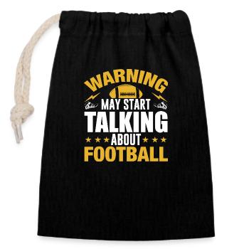 Football américain - Sac cadeau en coton avec cordon (14 x 20 cm) - noir - Devant