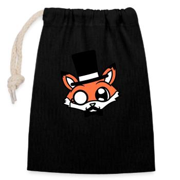 Fox Red Fox Sir Mr. Top Hat Monocle Glasses - Closable cotton gift bag (14x20cm) - black - Front