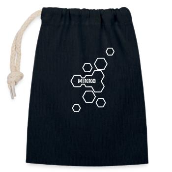 Mikko comme nom - Sac cadeau en coton avec cordon (14 x 20 cm) - bleu marine - Devant