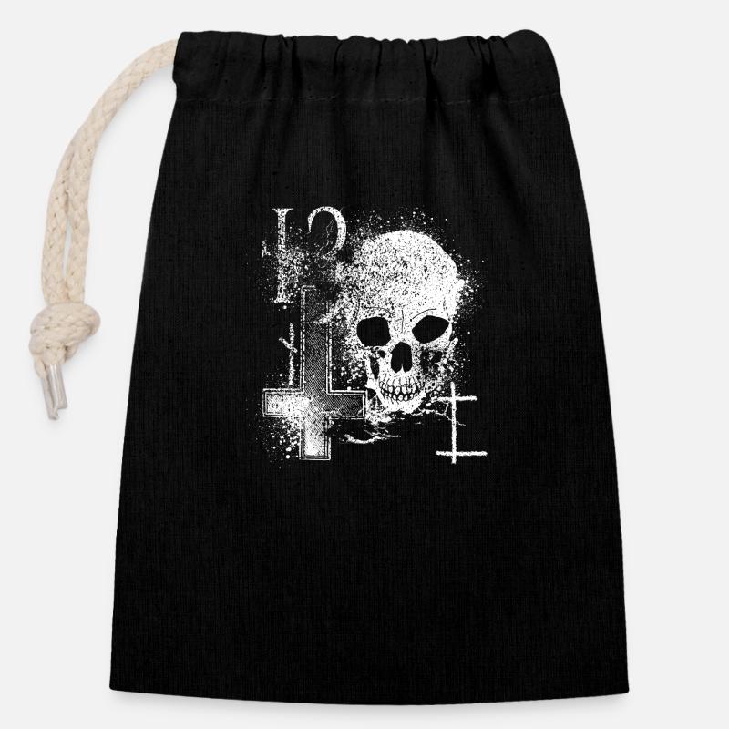 13 - Sac cadeau en coton avec cordon (14 x 20 cm) - noir