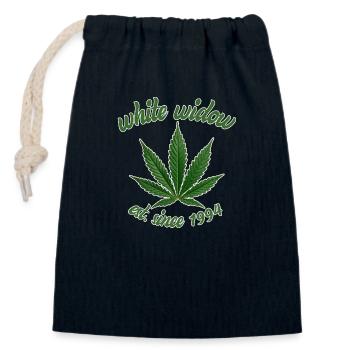 white widow -est. since 1994 - Closable cotton gift bag (14x20cm) - navy - Front