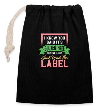 Lustiges Zöliakie Allergie Shirt Es Ist Glutenfrei - Verschließbarer Geschenkbeutel aus Baumwolle (14x20cm) - Schwarz - Vorne