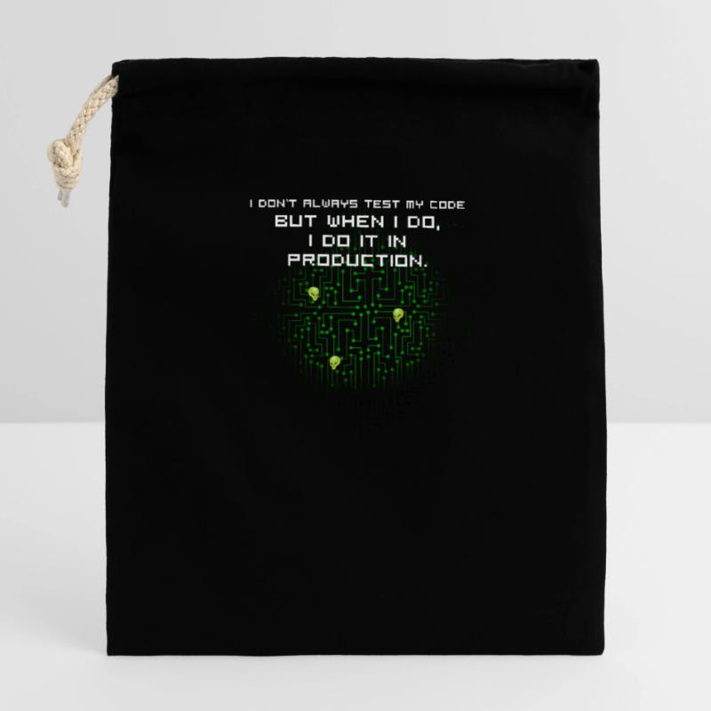 test code nerd joke proverbe pc programmeur geek i Sac cadeau en coton avec cordon (14 x 20 cm)