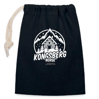 Kongsberg Norge Skigebiet Schriftzug und Skihütte - Verschließbarer Geschenkbeutel aus Baumwolle (14x20cm) - Navy - Vorne