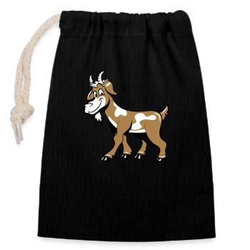 Chèvre gentiment gentille - Sac cadeau en coton avec cordon (14 x 20 cm) - noir - Devant