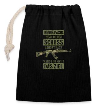 SOLDAT BUNDESWEHR BUND MG MASCHINENGEWEHR - Verschließbarer Geschenkbeutel aus Baumwolle (14x20cm) - Schwarz - Vorne
