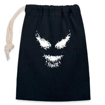Monstre effrayant Visage d’Halloween Cauchemar - Sac cadeau en coton avec cordon (14 x 20 cm) - bleu marine - Devant