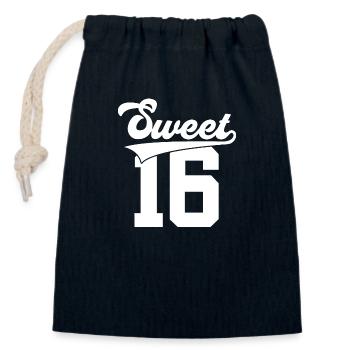 16ÈME ANNIVERSAIRE SWEET 16 SWEET SIXTEEN - Sac cadeau en coton avec cordon (14 x 20 cm) - bleu marine - Devant