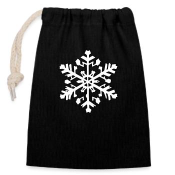 Flocon de neige Neige Hiver Noël froid 06 - Sac cadeau en coton avec cordon (14 x 20 cm) - noir - Devant