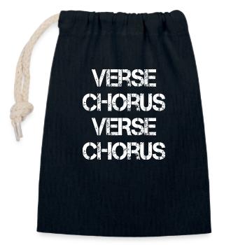 Versets refrain couplet refrain Structure de la chanson Musique - Sac cadeau en coton avec cordon (14 x 20 cm) - bleu marine - Devant