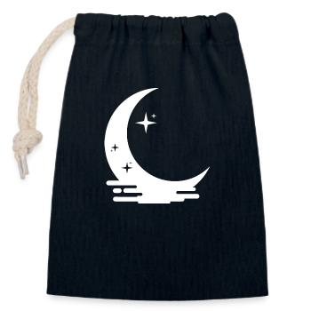 Moon Starry Night - Closable cotton gift bag (14x20cm) - navy - Front