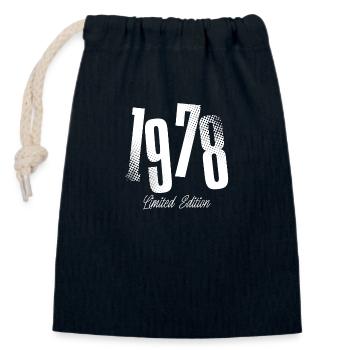 1978 Anniversaire de naissance Année de construction - Sac cadeau en coton avec cordon (14 x 20 cm) - bleu marine - Devant