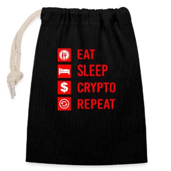 Bitcoin Trading Crypto Stocks - Closable cotton gift bag (14x20cm) - black - Front
