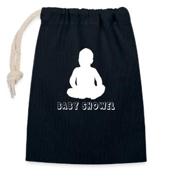Grossesse Baby shower Babyshower Boy Girl - Sac cadeau en coton avec cordon (14 x 20 cm) - bleu marine - Devant
