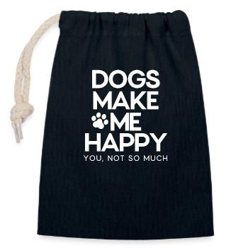 Dogs make me happy. You, not so much. - Closable cotton gift bag (14x20cm) - navy - Front