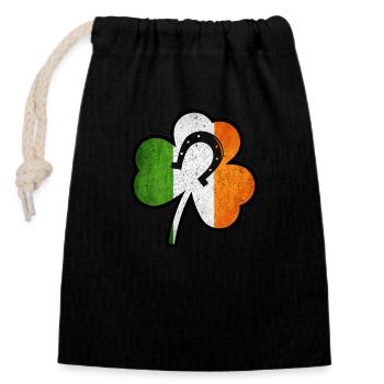 St. Patricks Day - Verschließbarer Geschenkbeutel aus Baumwolle (14x20cm) - Schwarz - Vorne