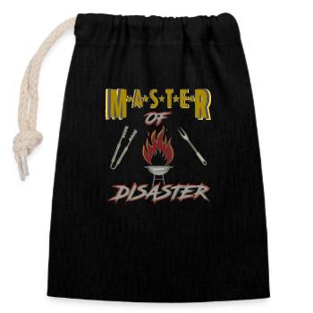 Master of Disaster Grill Master - Closable cotton gift bag (14x20cm) - black - Front