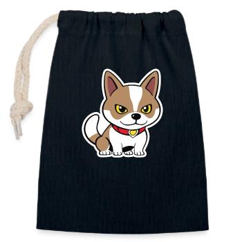 Little Dog Brown umrissen - Verschließbarer Geschenkbeutel aus Baumwolle (14x20cm) - Navy - Vorne