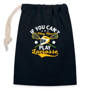If You Can't Play Nice Play Lacrosse Player Team - Verschließbarer Geschenkbeutel aus Baumwolle (14x20cm) - Navy - Vorne
