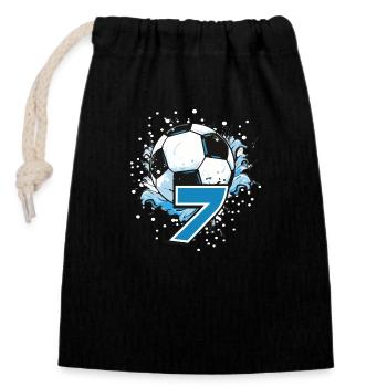 Fußball Kinder Fußballer Junge - Verschließbarer Geschenkbeutel aus Baumwolle (14x20cm) - Schwarz - Vorne