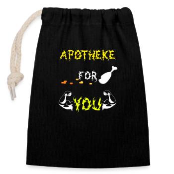 Apotheke for you - Verschließbarer Geschenkbeutel aus Baumwolle (14x20cm) - Schwarz - Vorne