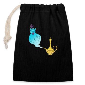 Gini Magic Lamp Genie - Closable cotton gift bag (14x20cm) - black - Front