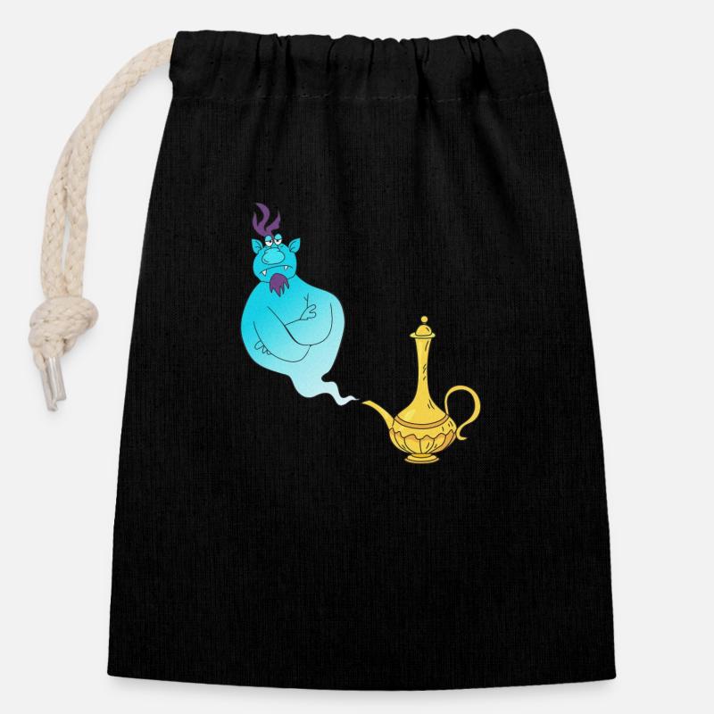 Gini Magic Lamp Genie - Closable cotton gift bag (14x20cm) - black