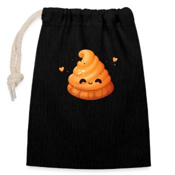 Croissant sucré :* - Sac cadeau en coton avec cordon (14 x 20 cm) - noir - Devant