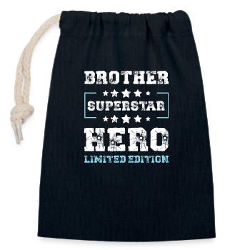 Bruder Limited Edition Spruch - Verschließbarer Geschenkbeutel aus Baumwolle (14x20cm) - Navy - Vorne