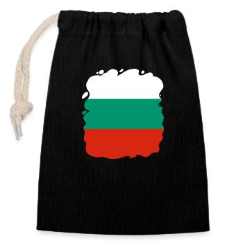 Bulgarien Flagge Bulgarische Fahne Goldstrand - Verschließbarer Geschenkbeutel aus Baumwolle (14x20cm) - Schwarz - Vorne