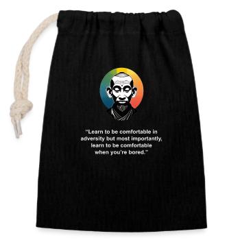 Dieses T-Shirt-Design ist für alle, die Komfort suchen - Verschließbarer Geschenkbeutel aus Baumwolle (14x20cm) - Schwarz - Vorne