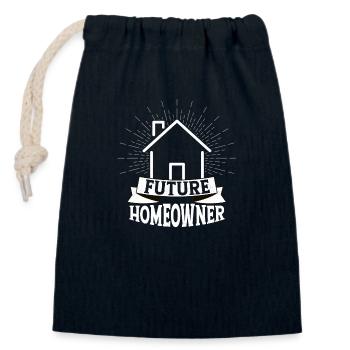 Future Homeowner Housewarming House Owner - Closable cotton gift bag (14x20cm) - navy - Front