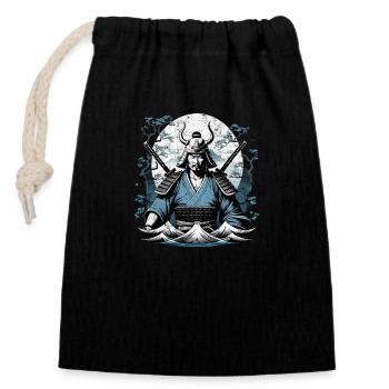 Samurai Warrior - Japan - Closable cotton gift bag (14x20cm) - black - Front
