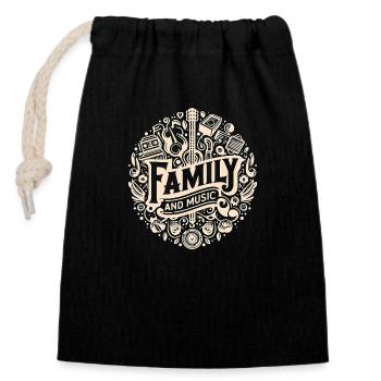 familie musik team musikinstrument geschenk klang - Verschließbarer Geschenkbeutel aus Baumwolle (14x20cm) - Schwarz - Vorne